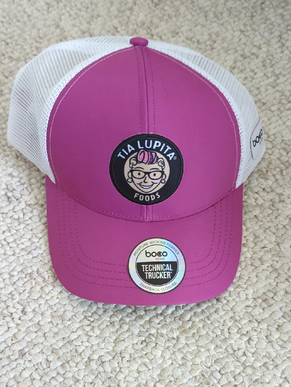 boc Pink and White Tia Lupita Trucker Hat